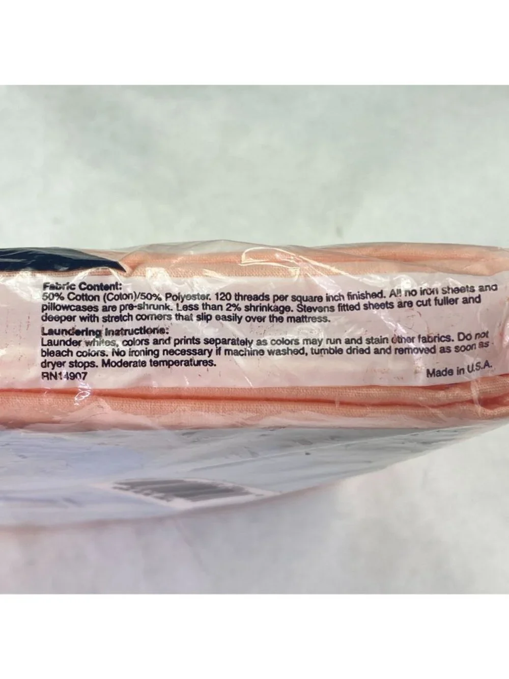 Vintage Cotton Blend Full Flat Sheet Peach Orange NEW Tastemaker Stevens